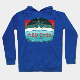 Red Eyes, Big Smile (red text) Hoodie